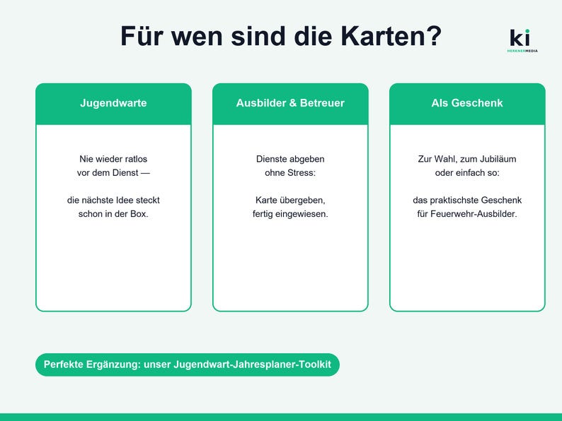 Firefighter Training Ideas | 40 Flashcards for Youth Fire Brigades & Instructors | 90-Minute Sessions with Learning Objectives | PDF German | Download image 9