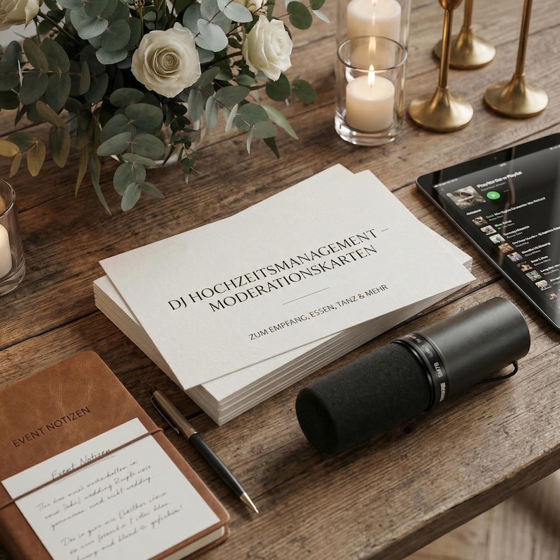 Wedding MC cards (PDF) for DJ & MC | Ready-made wedding announcements | Schedule script for reception, dinner, cake cutting, party image 7