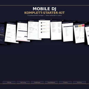 Sjabloon DJ-contract (Duits) | Mobiel DJ-contractpakket | Contract voor bruiloft + factuur + prijslijst | Direct downloaden afbeelding 1