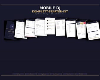 Modello di contratto per DJ (tedesco) | Pacchetto contratto per DJ mobile | Contratto per eventi di matrimonio + fattura + listino prezzi | Download immediato