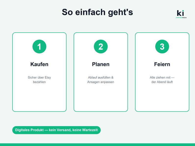 Printable Schedule Template (PDF) | Birthday Party, Company Party, Anniversary, Club Festival | Plan the Timeline, Program & Moderation | German image 8