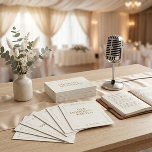 Wedding MC cards (PDF) for DJ & MC | Ready-made wedding announcements | Schedule script for reception, dinner, cake cutting, party image 4
