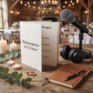 Wedding MC cards (PDF) for DJ & MC | Ready-made wedding announcements | Schedule script for reception, dinner, cake cutting, party image 5