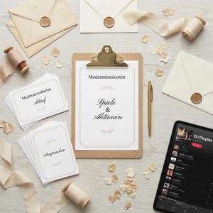 Wedding MC cards (PDF) for DJ & MC | Ready-made wedding announcements | Schedule script for reception, dinner, cake cutting, party image 6