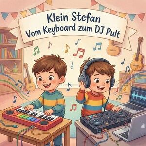 DJ Kinderbuch PDF | Klein Stefan – Vom Keyboard zum DJ Pult | Vorlesegeschichte über Musik für Kinder ab 4 | Sofort Download Bild 1