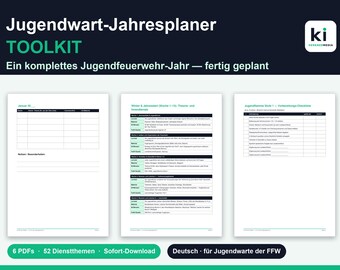 Youth Fire Brigade Annual Plan Template | Youth Leader Toolkit with 52 Service Topics | Parent Letters + Checklists | PDF German | Instant Download