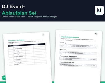 Printable Schedule Template (PDF) | Birthday Party, Company Party, Anniversary, Club Festival | Plan the Timeline, Program & Moderation | German