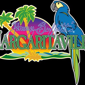 May include: A colorful logo for Margaritaville, featuring a blue parrot, palm trees, and the text "Jimmy Buffett's Margaritaville" in green and white. The background includes a sunset and a tropical island scene.