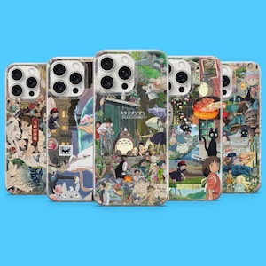 Studio Ghibli Coque de portable Miyazaki Anime Magic Cover pour iPhone 17Pro, 17e, 16, 15, 14, 13, 12, 11, Samsung S26, S25, S24, A56, A16, Pixel 10