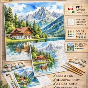 Peinture par numéros Mountain Lake House