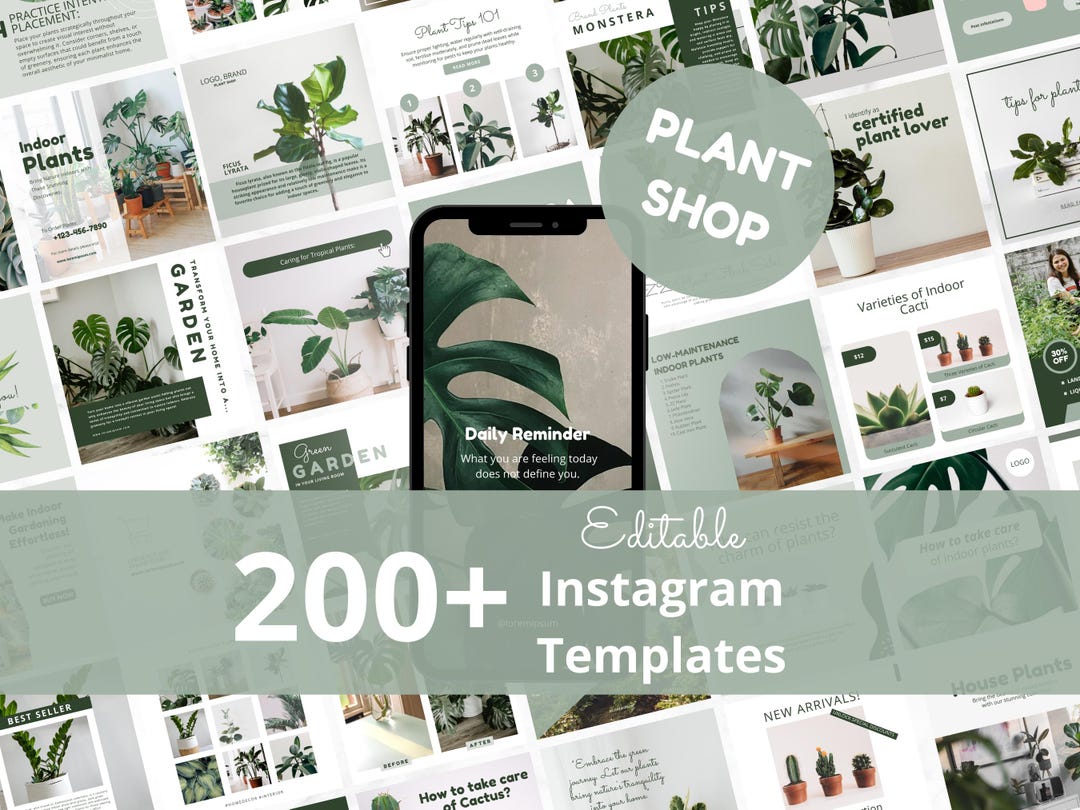 200+ Instagram Plant Shop Canva Templates | Editable Posts & Stories ...