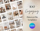 100 Pinterest Pin Templates | Pinterest Templates | Pinterest Templates Canva | Pinterest Pins | Pinterest Pin Design | Beige | Neutral