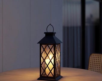 Tuinlantaarn kandelaar voor buiten, terras pad decor, romantische avondverlichting, rustieke metalen lantaarn voor tuin balkon buiten huis