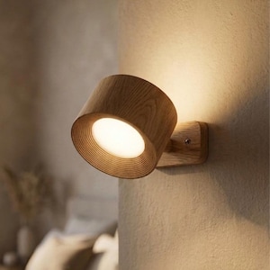 LED Recessed Light Magnetic Modern Wall Sconce, USB Rechargeable Touch Dimming No-Wiring, Bedroom Cabinet Reading Night Lamp