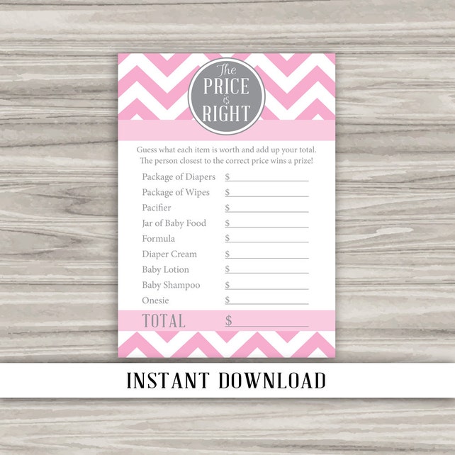 Quick Obtain - Crimson Chevron Cost is Straight Boy or girl Shower picture relating to Price is Right Baby Shower Game Printable named Fast Obtain - Red Chevron Expense is Instantly Boy or girl Shower