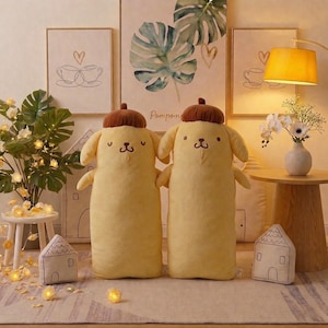Stor Pompompurin plysch - Kawaii Sanrio lång kudde - Söt hundgosedjur - Estetisk rumsdekoration - Födelsedagspresent till Sanrio-fans