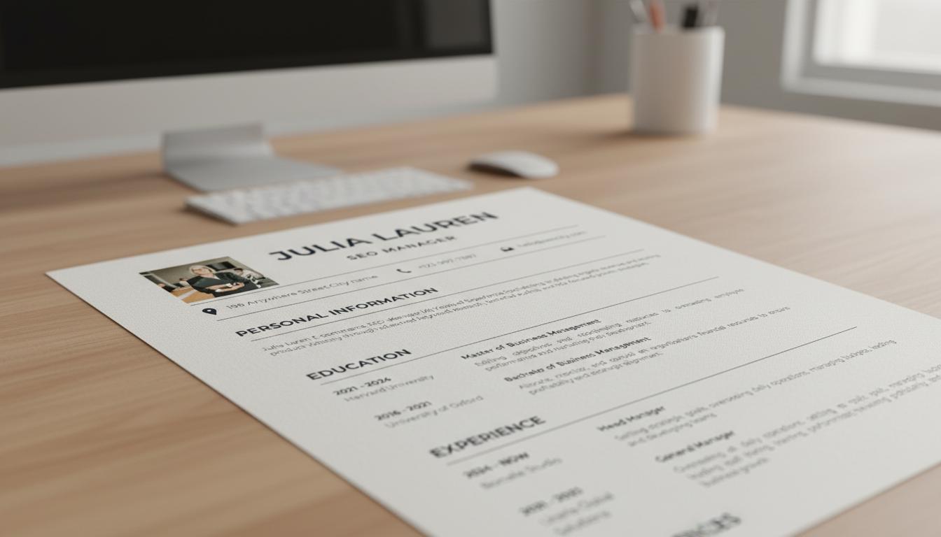 Minimalist Resume Template Canva | Professional CV With Photo (instant ...