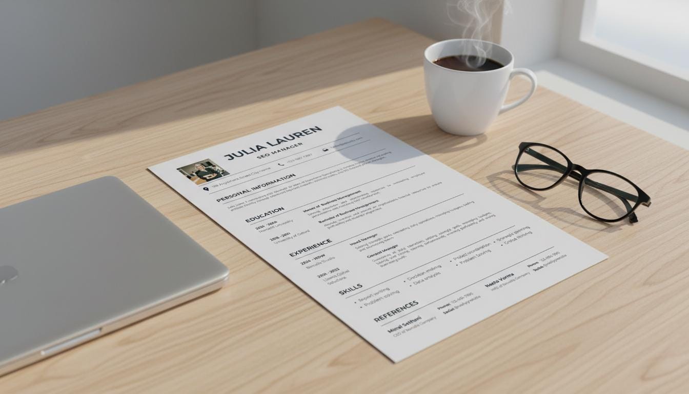 Minimalist Resume Template Canva | Professional CV With Photo (instant ...