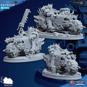 4 Motos Space Marines Du Chaos – Warhammer 40K – Occasion Bon état