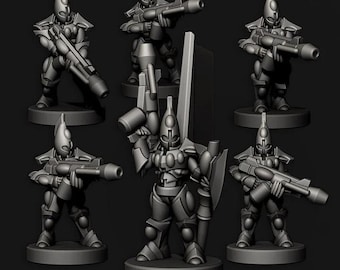 Guerreros especializados de elfos tecnológicos / Miniaturas de infantería de ciencia ficción a escala épica de 8 mm