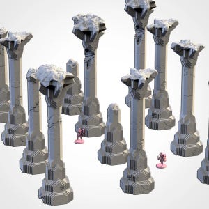 Columnas Enanas / 32/28 mm Escenografía y Terreno en Miniatura para Wargaming