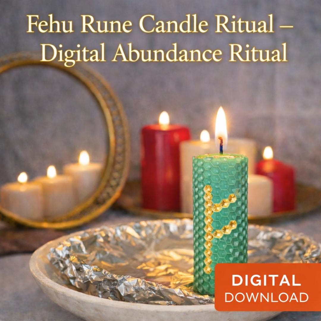 Candle Lighting Fehu Rune Ritual – Digital Abundance Ritual for ...