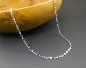 24 Inch Silver Chain Long Bright Silver Chain 24 Inches Medium Link Necklace Chain Finished Chain |CH1-Med-BS24