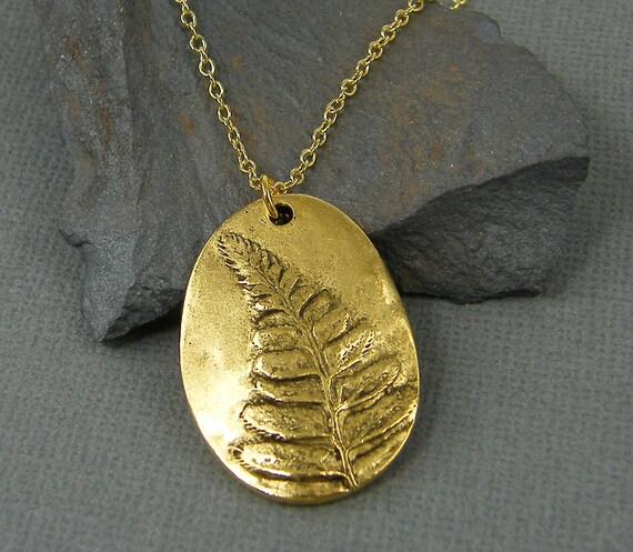 Fern pendant necklace in gold discount