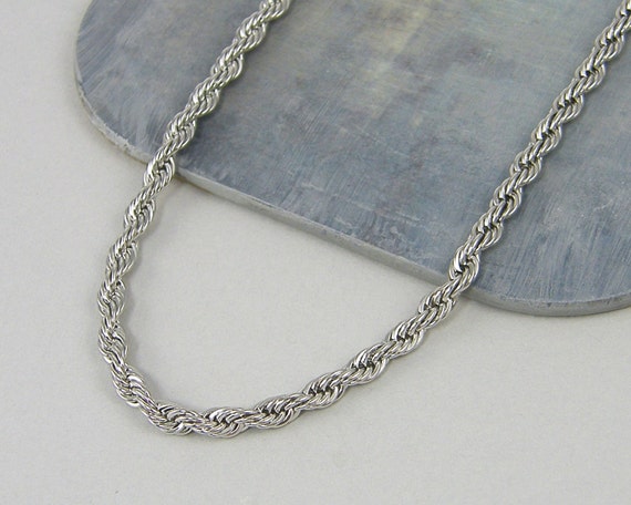 Men s Steel Chain Necklace 4mm Rope Chain Necklace Mens Necklace