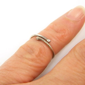 First Knuckle Ring, Sterling Silver Oxidized Above Knuckle Ring Simple Stacking Jewelry for Her