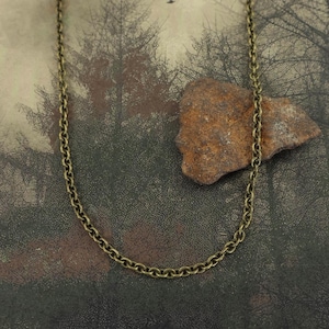 Brass Necklace Chain - Brass Chain 24 Inch Small Link Cable Necklace |CH1-AB24