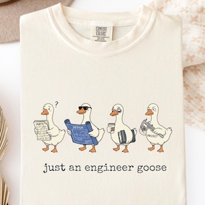 Koszulka z napisem „Inżynier Gęś”, zabawny t-shirt z humorem inżynierskim, prezent dla studenta STEM