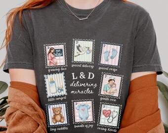L&D Nurse T-Shirt, Delivering Miracles OB Nurse Tee, Comfort Colors Cotton