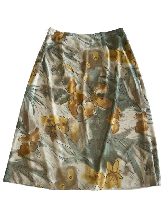 Vintage Y2K Franco Mirabelli Floral Midi Skirt — Made in Canada
