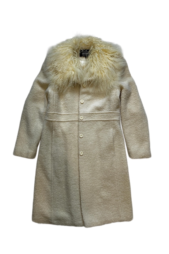 Vintage 80s Wool Coat with Fur Collar – Made in Canada, Size 12