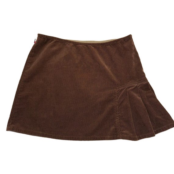Y2K Tommy Jeans Brown Corduroy Mini Skirt | Low Rise | 2000s Vintage