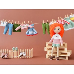 Basic Doll Wardrobe, Crochet Clothes, Shoes, For Dolls 20 cm (7,9 in), Several Color and Design Options, English PDF image 3