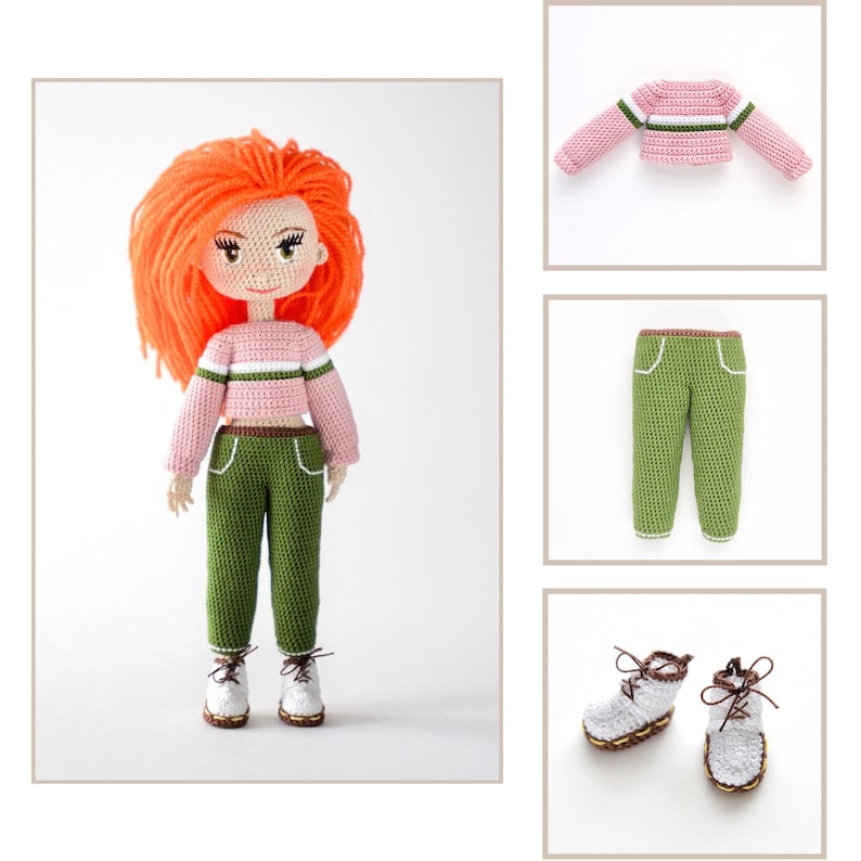 Basic Doll Wardrobe, Crochet Clothes, Shoes, For Dolls 20 cm (7,9 in), Several Color and Design Options, English PDF image 15
