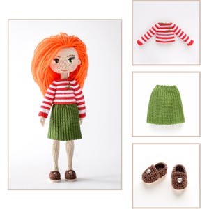 Basic Doll Wardrobe, Crochet Clothes, Shoes, For Dolls 20 cm (7,9 in), Several Color and Design Options, English PDF image 16