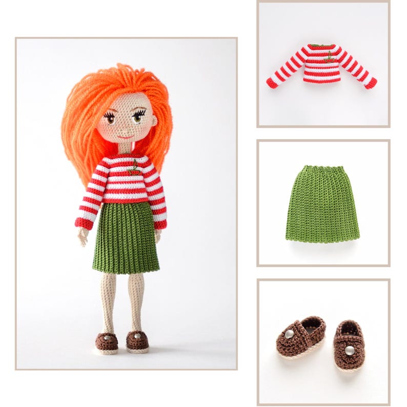 Basic Doll Wardrobe, Crochet Clothes, Shoes, For Dolls 20 cm (7,9 in), Several Color and Design Options, English PDF image 16