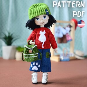 Mönster för dockkläder, virkade vardagskläder för docka, grundläggande dockgarderob, engelsk PDF, virkade kläder, DIY-docka