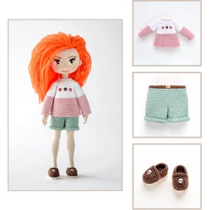 Basic Doll Wardrobe, Crochet Clothes, Shoes, For Dolls 20 cm (7,9 in), Several Color and Design Options, English PDF image 14