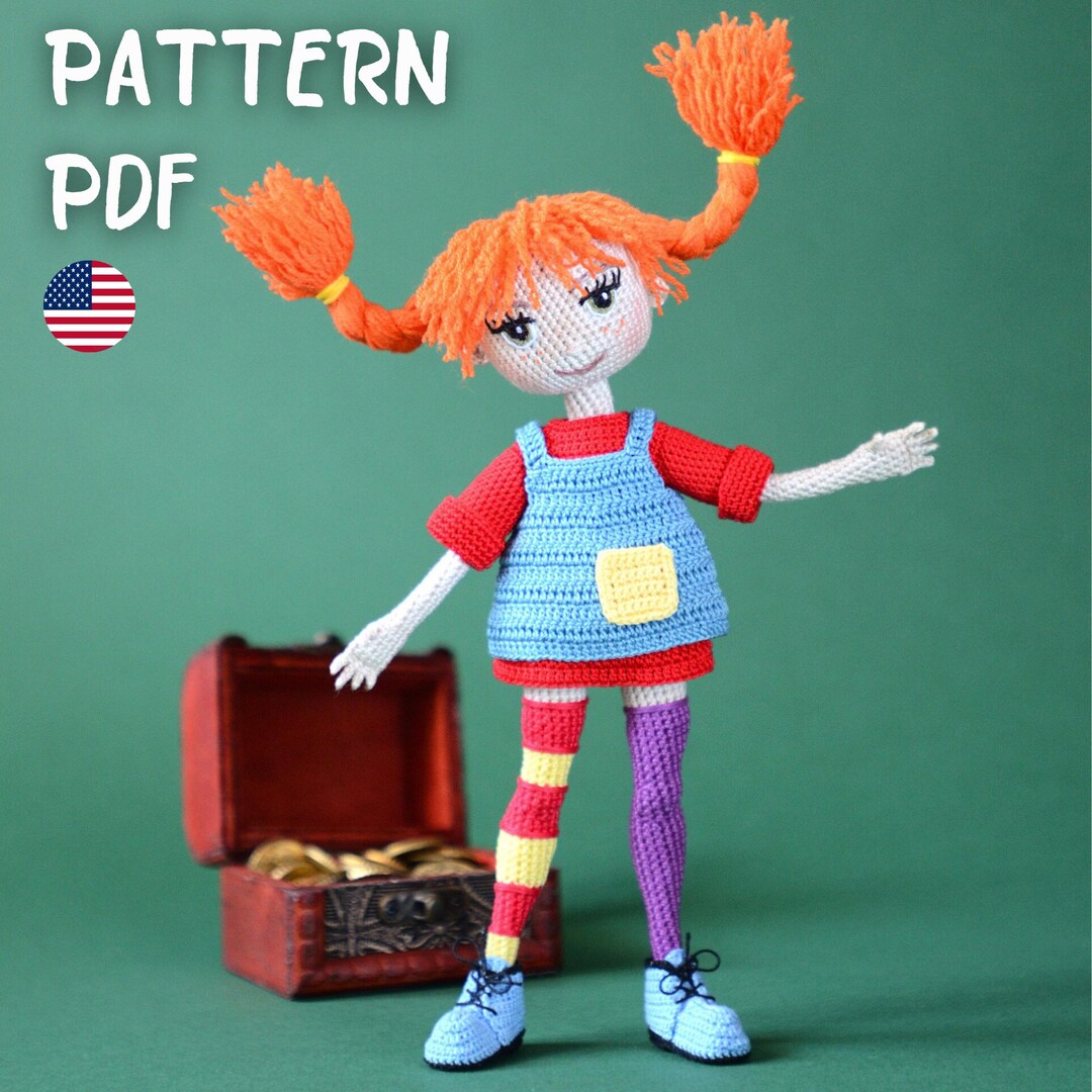 Crochet Pippi Doll Pattern Crochet Doll Body Crochet Pippi Clothes 