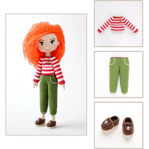 Basic Doll Wardrobe, Crochet Clothes, Shoes, For Dolls 20 cm (7,9 in), Several Color and Design Options, English PDF image 11