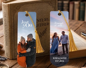 Custom Photo Bookmark, Personalized Acrylic Bookmark with Tassel, Double Sided Picture, Couple Family Anniversary Gift, Book Lover Gift