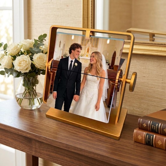 Anniversary Gift for Him, 10th Anniversary Gift, Personalized Photo Flip Book, Rotating Wedding Photo Album, 1st 25th 50th Anniversary Gifts