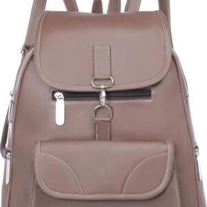 Minimalist Artificial Leather Laptop Backpack, Modern Travel College Everyday Bag