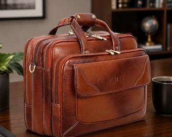 Personalized Leather Travel Duffel Bag, Unisex Weekend Carry-On, Handmade Overnight Bag
