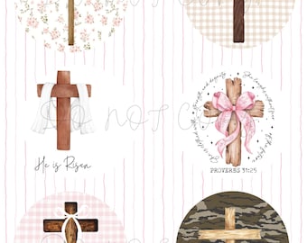 Disegni di croci religiose su cartoncino / Artigianato religioso (Download digitale)