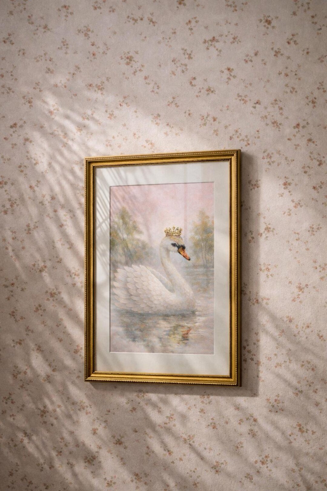 Princess Swan Wall Art| Print Vintage | Pink Nursery Decor | Watercolor ...